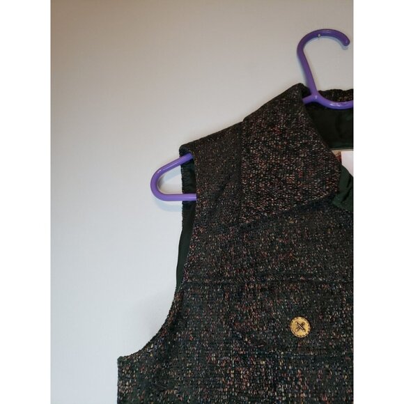 Pine Grove Womens Sz S Vest Button Front Green Heathered Pocket USA Sharon Young - Picture 4 of 5